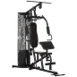 Máquina de Musculación con Pesas Ajustables de 45 kg Prensa de Pecho y Piernas Polea 170x104x205 cm Negro Máquina de Musculación con Pesas Ajustables de 45 kg Prensa de Pecho y Piernas Polea 170x104x205 cm Negro