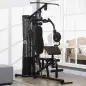 Máquina de Musculación con Pesas Ajustables de 45 kg Prensa de Pecho y Piernas Polea 170x104x205 cm Negro