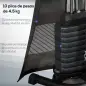 Máquina de Musculación con Pesas Ajustables de 45 kg Prensa de Pecho y Piernas Polea 170x104x205 cm Negro