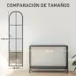 Espejo de Pared de Cuerpo Entero con Diseño Arqueado y Marco de Metal para Dormitorio o Recibidor 40x160 cm Negro