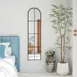 Espejo de Pared de Cuerpo Entero con Diseño Arqueado y Marco de Metal para Dormitorio o Recibidor 40x160 cm Negro