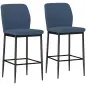 Set de 2 Taburetes Altos con Tapizado Aterciopelado y Patas de Acero para Cocina Comedor Barra 41x52x97 cm Azul