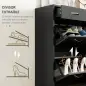 Mueble Zapatero Estrecho Armario de Zapatos con 2 Cajones Abatibles para 12 Pares de Zapatos 80x30x91,5 cm Negro Mueble Zapatero Estrecho Armario de Zapatos con 2 Cajones Abatibles para 12 Pares de Zapatos 80x30x91,5 cm Negro