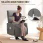 Sillón de Masaje Eléctrico con Reposapiés Sillón Relax Giratorio y Reclinable con Mando 68,5x77x117 cm Gris