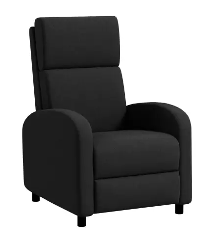 Sillón Relax Reclinable hasta 160° Sofá Reclinable Moderno con Reposapiés Soporta hasta 120 kg 64x86x102 cm Negro