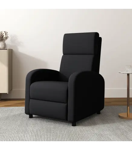 Sillón Relax Reclinable hasta 160° Sofá Reclinable Moderno con Reposapiés Soporta hasta 120 kg 64x86x102 cm Negro