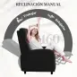 Sillón Relax Reclinable hasta 160° Sofá Reclinable Moderno con Reposapiés Soporta hasta 120 kg 64x86x102 cm Negro
