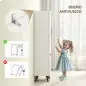 Armario Alto para Baño con Puertas y Estantes Cesto para Ropa Sucia en Espacios Reducidos 35x31,5x144 cm Blanco