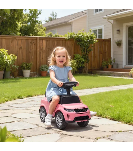 Coche Correpasillos con Licencia de Land Rover para Niños 18-36 Meses con Almacenaje Bocina Sonidos de Motor Rosa