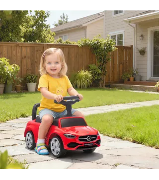 Correpasillos para Niños de 18-36 Meses Mercedes-Benz Clase C con Bocina Sonidos de Motor y Espacio de Almacenaje Rojo
