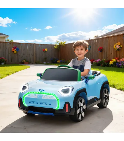 Coche Eléctrico para Niños de +3 Años MINI Concept Aceman con Bluetooth Mando a Distancia Motor Doble Azul