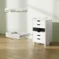 Cajonera Escritorio Archivador Móvil con 6 Cajones Ruedas Guías Deslizantes Silenciosas para Oficina Casa Blanco
