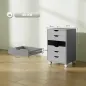 Cajonera Escritorio Archivador Móvil con 6 Cajones Ruedas Guías Deslizantes Silenciosas para Oficina Casa Gris