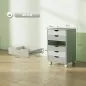 Cajonera Escritorio Archivador Móvil con 6 Cajones Ruedas Guías Deslizantes Silenciosas para Oficina Casa Verde