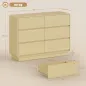 Cómoda con 6 Cajones Bordes Redondeados para Salón Cocina Entrada Oficina 120x38x86 cm Natural