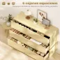 Cómoda con 6 Cajones Bordes Redondeados para Salón Cocina Entrada Oficina 120x38x86 cm Natural