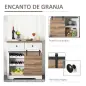 Mueble de Cocina con Puerta Corredera de Granero Botellero Cajones y Estantes para Comedor Salón 80x39x86 cm Blanco