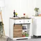 Mueble de Cocina con Puerta Corredera de Granero Botellero Cajones y Estantes para Comedor Salón 80x39x86 cm Blanco