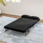 Sofá Cama Convertible 4 en 1 Sillón Cama 2 Plazas Plegable Respaldo Ajustable de 5 Niveles Almohadas 102x73x81cm Negro