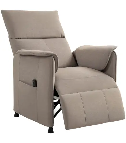 Sillón Reclinable con Motor sin Escobillas Reposapiés Tapizado Resistente y Bolsillos Laterales 80x83x104 cm Marrón