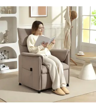 Sillón Reclinable con Motor sin Escobillas Reposapiés Tapizado Resistente y Bolsillos Laterales 80x83x104 cm Marrón