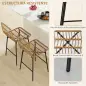 Conjunto de 2 Taburetes Altos de Cocina Taburetes de Bar con Respaldo y Asiento de Ratán para Bar Cocina Comedor Marrón
