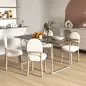 Mesa de Comedor Extensible de 120-160 cm Diseño Rústico con Tablero de Madera Vintage y Patas Metálicas en U Marrón