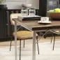 Mesa de Comedor Extensible de 120-160 cm Diseño Rústico con Tablero de Madera Vintage y Patas Metálicas en U Marrón