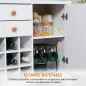 Aparador de Cocina Moderno con Cajones y Botellero Mueble Auxiliar para Comedor Salón 110x35x75 cm Blanco