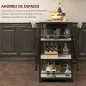 Conjunto de Mesa de Bar con 2 Taburetes Estantes Laterales Asiento Acolchado y Barra para Descanso de Pies Gris Oscuro