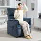 Sillón Reclinable con Motor sin Escobillas Reposapiés Tapizado Resistente y Bolsillos Laterales 80x83x104 cm Azul Oscuro