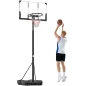 Canasta de Baloncesto para Exterior Ajustable de 230-305 cm con Tablero Irrompible Base Rellenable y Ruedas Negro