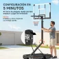 Canasta de Baloncesto para Exterior Ajustable de 230-305 cm con Tablero Irrompible Base Rellenable y Ruedas Negro
