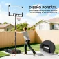 Canasta de Baloncesto para Exterior Ajustable de 230-305 cm con Tablero Irrompible Base Rellenable y Ruedas Negro