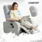 Sillón de Masaje con 4 Modos Vibración Reclinación 145° Mando a Distancia 77x93x105 cm Gris Claro