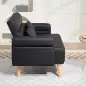 Sofá de 2 Plazas con Tapizado de Cuero Sintético Acolchado Grueso y Patas de Madera para Salón 117x78x78 cm Negro