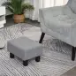 Reposapiés de Salón Taburete Bajo con Asiento Acolchado Rectangular para Sala de Estar Dormitorio 40x30x24 cm Gris