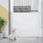 Puerta para Perros Plegable con Ancho Ajustable 5,5-115 cm Barrera de Seguridad para Perros Retráctil con Asa Blanco