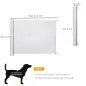 Puerta para Perros Plegable con Ancho Ajustable 5,5-115 cm Barrera de Seguridad para Perros Retráctil con Asa Blanco