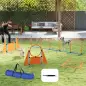 Kit de Agilidad para Perros Agility de 6 Piezas para Mascotas con Saltos Slalom Caja de Pausa Silbato y Pelotas