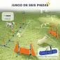 Kit de Agilidad para Perros Agility de 6 Piezas para Mascotas con Saltos Slalom Caja de Pausa Silbato y Pelotas