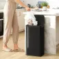 Cubo de Basura Cocina Automático 45 L con Sensor Infrarrojo Cierre Suave y Cubo Interior Extraíble Antihuellas Negro