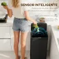 Cubo de Basura Cocina Automático 45 L con Sensor Infrarrojo Cierre Suave y Cubo Interior Extraíble Antihuellas Negro