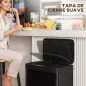 Cubo de Basura Cocina Automático 45 L con Sensor Infrarrojo Cierre Suave y Cubo Interior Extraíble Antihuellas Negro