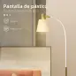 Lámpara de Pie LED con Altura Ajustable y Pantalla para Lectura 49x21x127-160 cm Blanco y Dorado