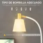 Lámpara de Pie LED con Altura Ajustable y Pantalla para Lectura 49x21x127-160 cm Blanco y Dorado