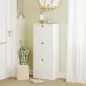 Zapatero con 3 Puertas Abatibles Estantes Ajustables y Diseño Compacto 47x28x115 cm Blanco Veteado