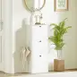 Zapatero con 3 Puertas Abatibles Estantes Ajustables y Diseño Compacto 47x28x115 cm Blanco Veteado