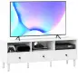 Mueble TV Compacto con 3 Cajones y 3 Compartimentos para TV de hasta 65 Pulgadas 120x34x45 cm Blanco