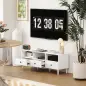 Mueble TV Compacto con 3 Cajones y 3 Compartimentos para TV de hasta 65 Pulgadas 120x34x45 cm Blanco